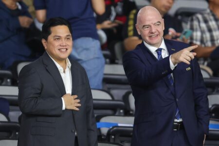 Ketua PSSI Erick Thohir dan Presiden FIFA Gianni Infantino