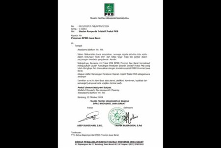 Fraksi PKB Jawa Barat Dorong 8 Ranperda Inisiatif untuk Perlindungan Lingkungan dan Pemberdayaan Pekerja Informal