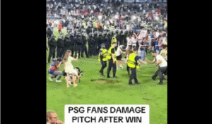 Fans PSG Histeris! Robek Jaring Gawang dan Cabut Rumput Usai Juara Liga Champions