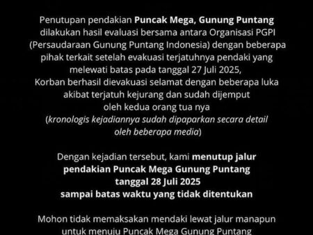 Jalur Pendakian Puncak Mega Gunung Puntang Ditutup Usai Dua Remaja Jatuh ke Jurang pengumuman-penutupan-puncak-mega-gunung-puntang