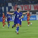 Pemain Persib, Andrew Jung selebrasi usai mencetak gol ke gawang Selangor FC dalam laga ACL 2.