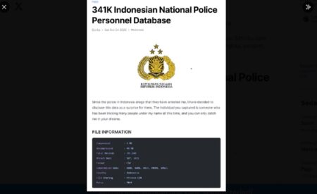 341 Ribu Data Polisi Diduga Bocor Usai Penangkapan Pria yang Mengaku Bjorka