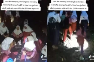 Viral anak-anak di Ciamiang Garut harus menempuh perjalananan jauh untuk menuju ke sekolah.