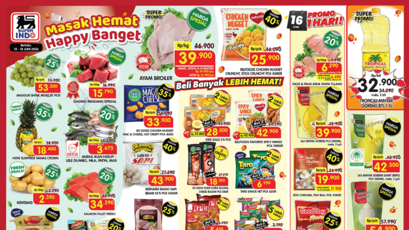 Cek Katalog Promo Superindo 15-18 Juni 2026 Lengkap dengan Diskon 1 Hari dan Paket Borongan Murah