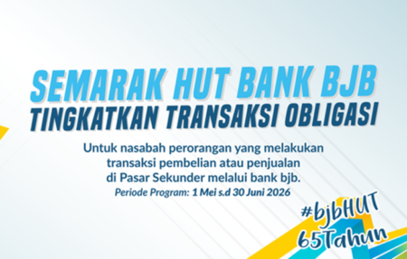 Promo HUT bank bjb ke-65! Cashback Obligasi Ritel Bikin Investor Untung Besar