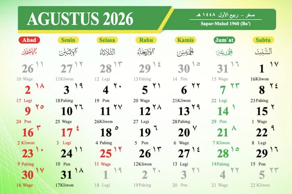 Daftar Tanggal Merah Agustus 2026: Cek Jadwal Libur Nasional dan Strategi Long Weekend Tanpa Cuti