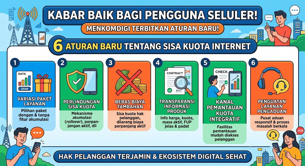 Resmi! Kuota Internet Sisa Kini Tak Boleh Hangus, Ini Aturan Baru Kemenkomdigi untuk Operator