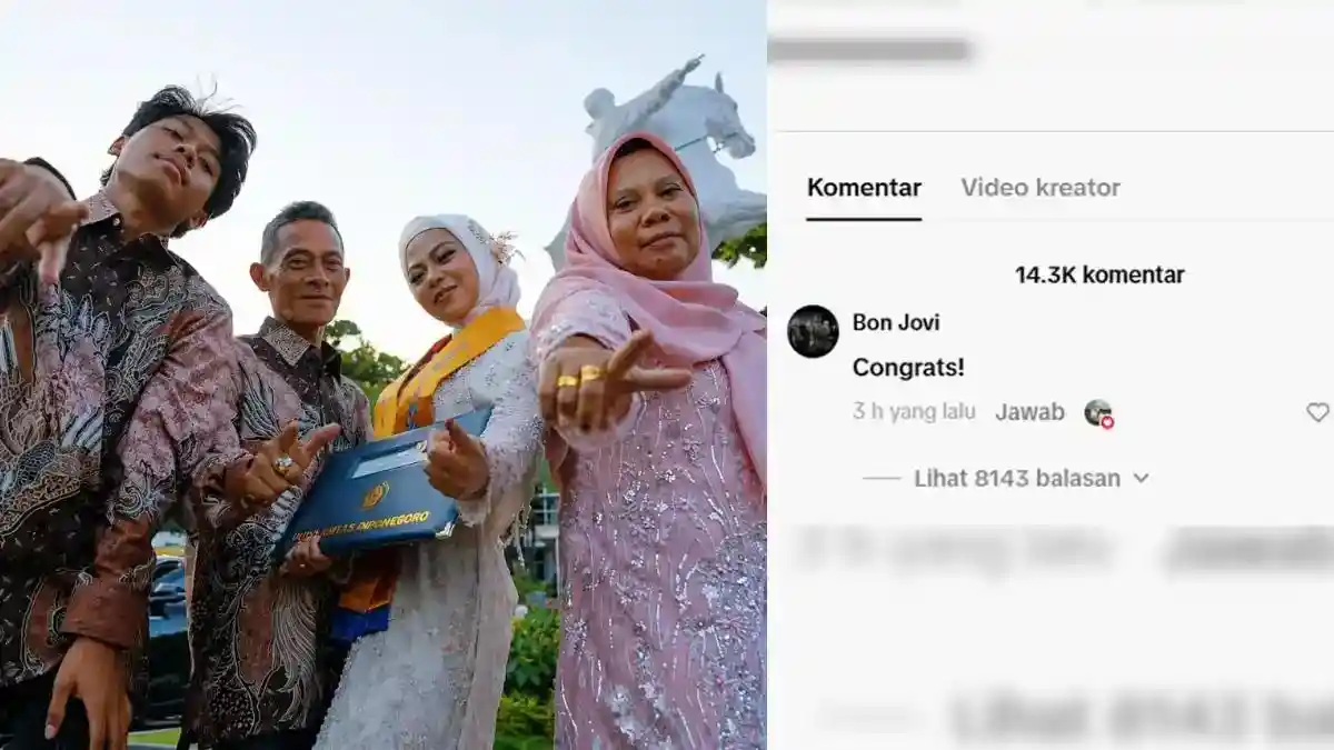 Bikin Iri Netizen! Awal Mula Momen Wisuda Sakinah Balkis Undip Di-Notice Legenda Rock Dunia Bon Jovi
