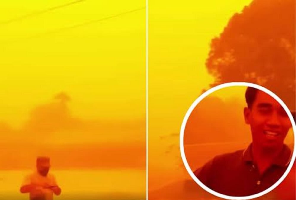 Bukan Efek CGI Film Hollywood! Suasana Mencekam Kota Kalimantan Diselimuti Langit Merah Mirip di Mars